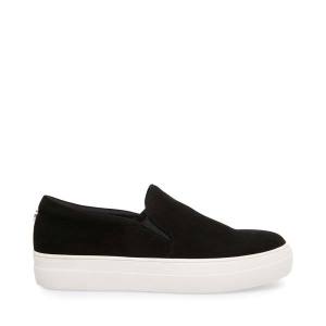 Steve Madden Gills Semsket Skinn Joggesko Dame Svarte | SM-850DA