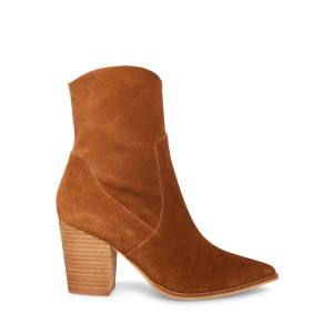 Steve Madden Janetta Semsket Skinn Ankelstøvletter Dame Brune | SM-367FD