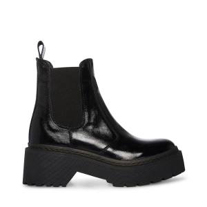 Steve Madden Manzo Patent Ankelstøvletter Dame Svarte | SM-026AN