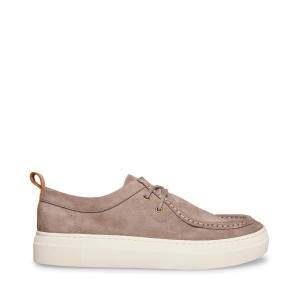 Steve Madden Ryeker Semsket Skinn Joggesko Herre Grå | SM-284EL