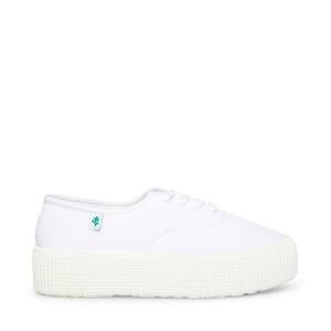 Steve Madden Stream Fabric Joggesko Dame Hvite | SM-251WH