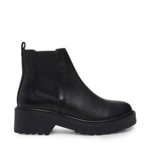 Steve Madden Tyclone Lær Ankelstøvletter Dame Svarte | SM-185AP