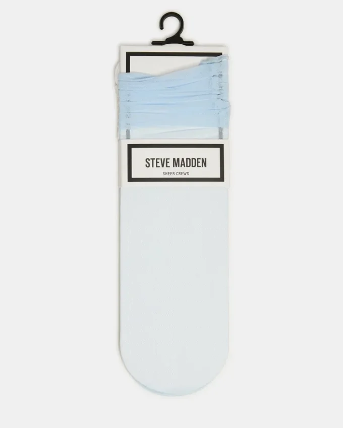 2-pakk Sofia ensfargede mesh-sokker, lyseblå