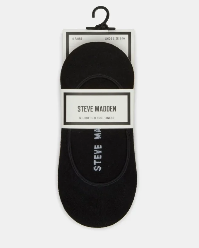 5-pakning med ensfargede mikrofiber-innersokker