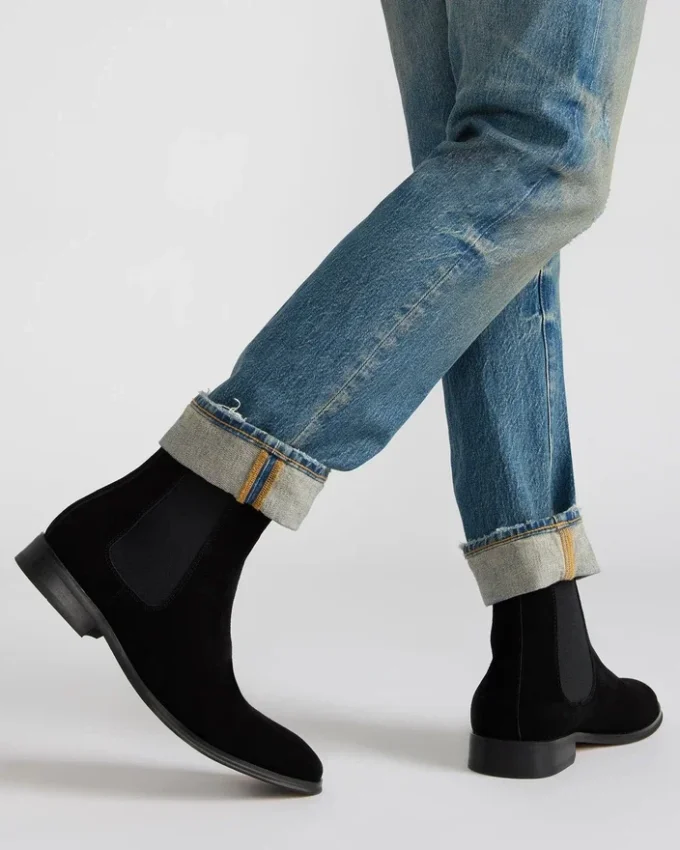 Aldair svart semsket skinn