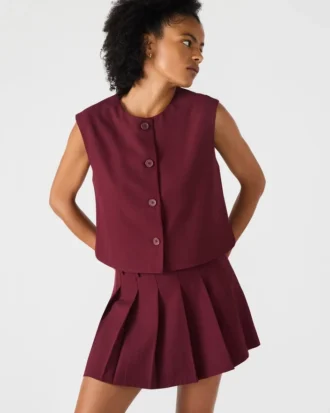 Alessa-top i vinrød