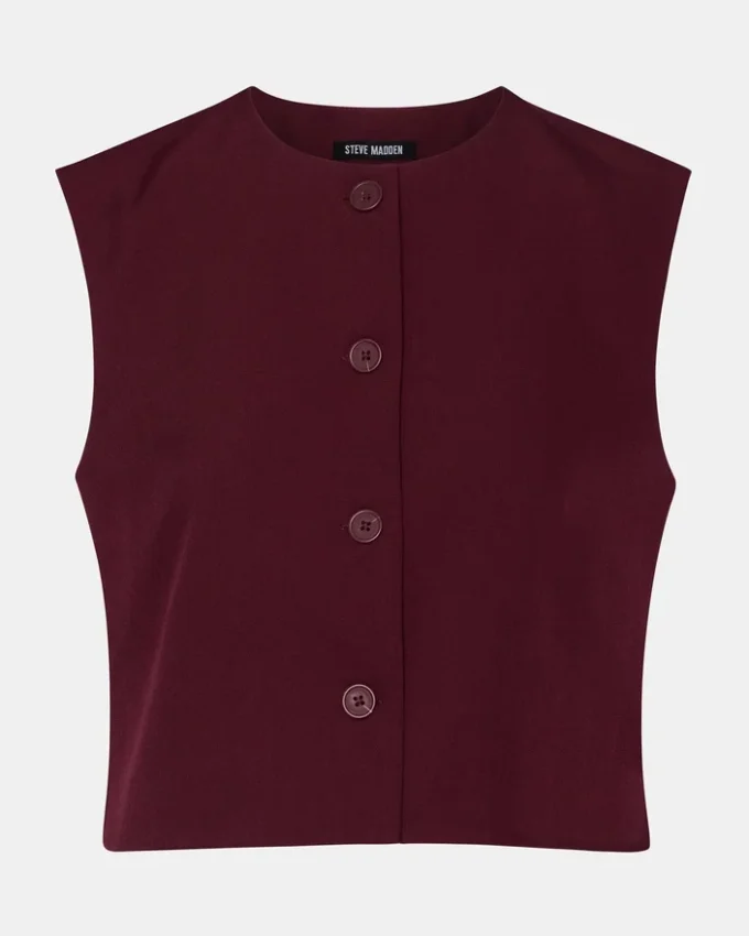 Alessa-top i vinrød