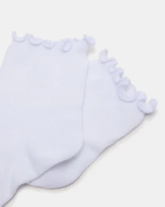 Ankel sokker med salatkant, hvite