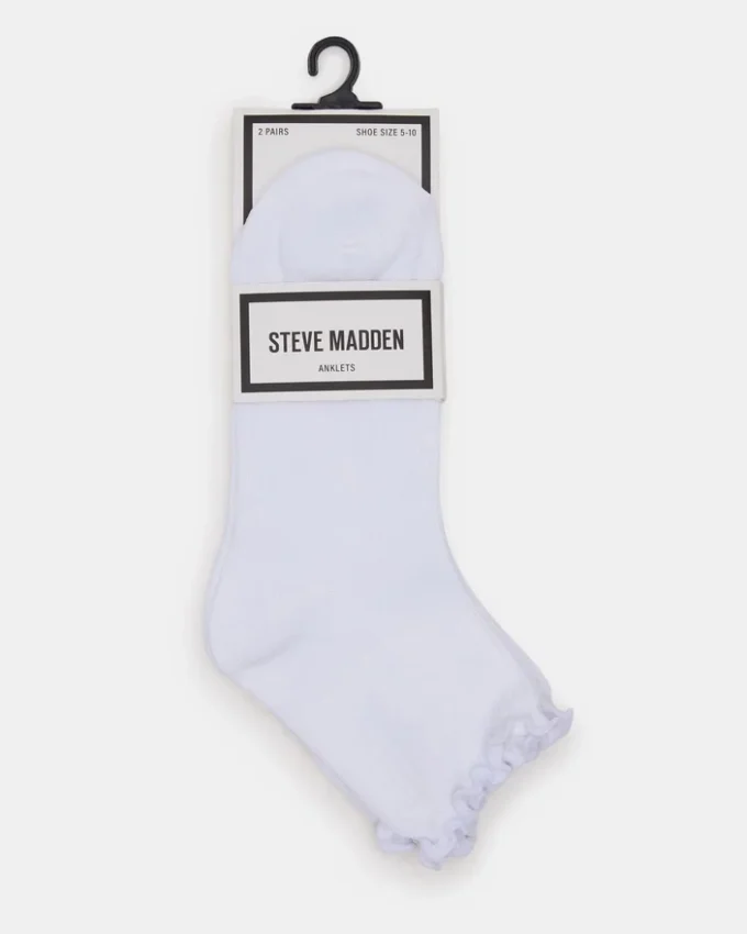 Ankel sokker med salatkant, hvite