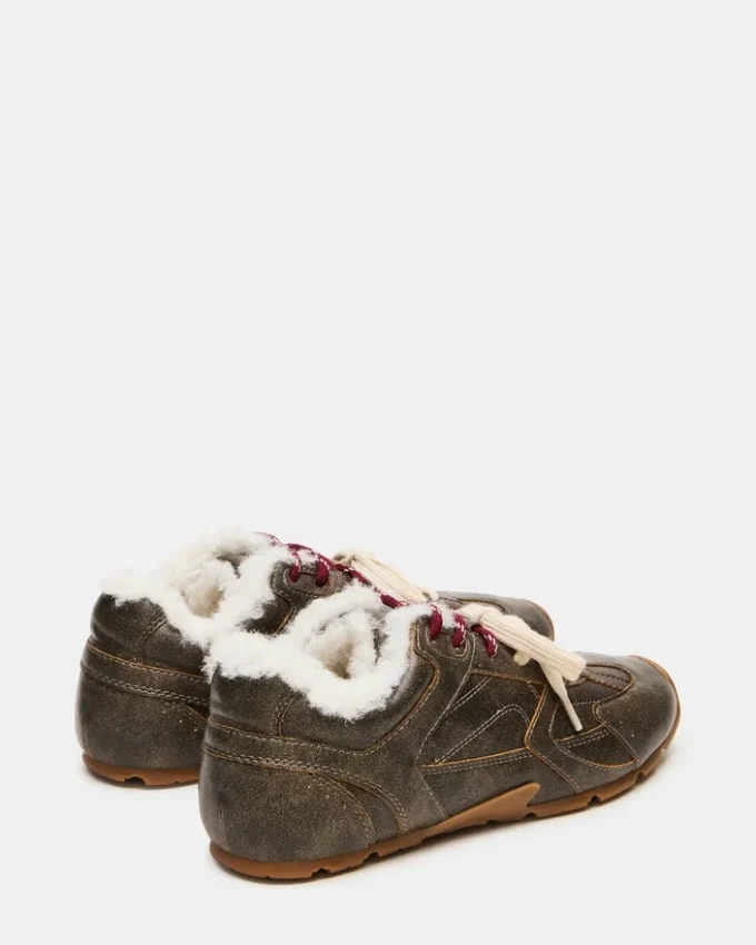 Aziel Faux Fur Brown Distressed