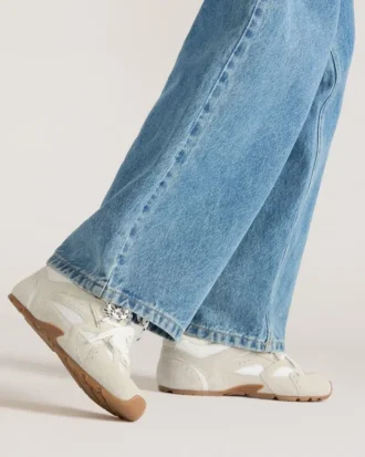 Aziel hvit semsket skinn