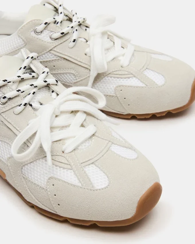 Aziel hvit semsket skinn