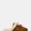 Aziel Mule Faux Fur Chestnut Suede