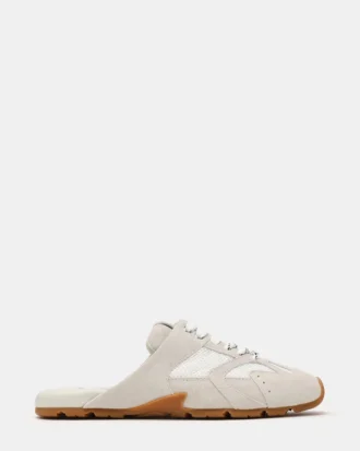 Aziel Mule hvit semsket skinn