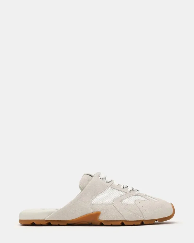 Aziel Mule hvit semsket skinn