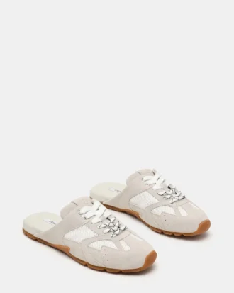 Aziel Mule hvit semsket skinn