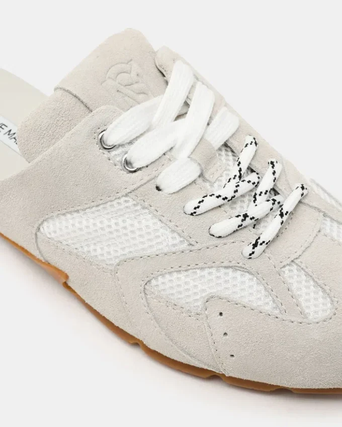 Aziel Mule hvit semsket skinn