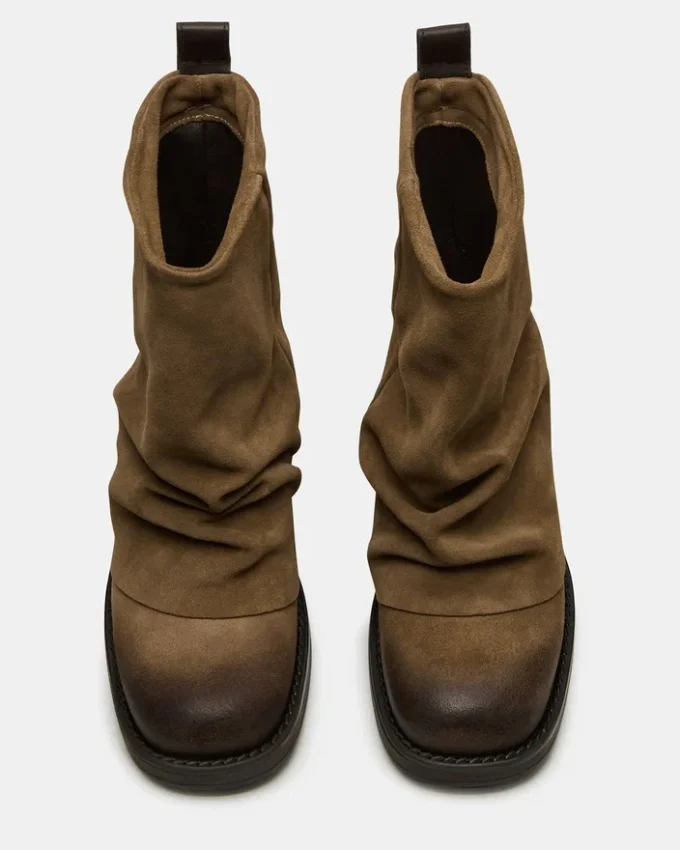 Benji taupe-farget semsket skinn