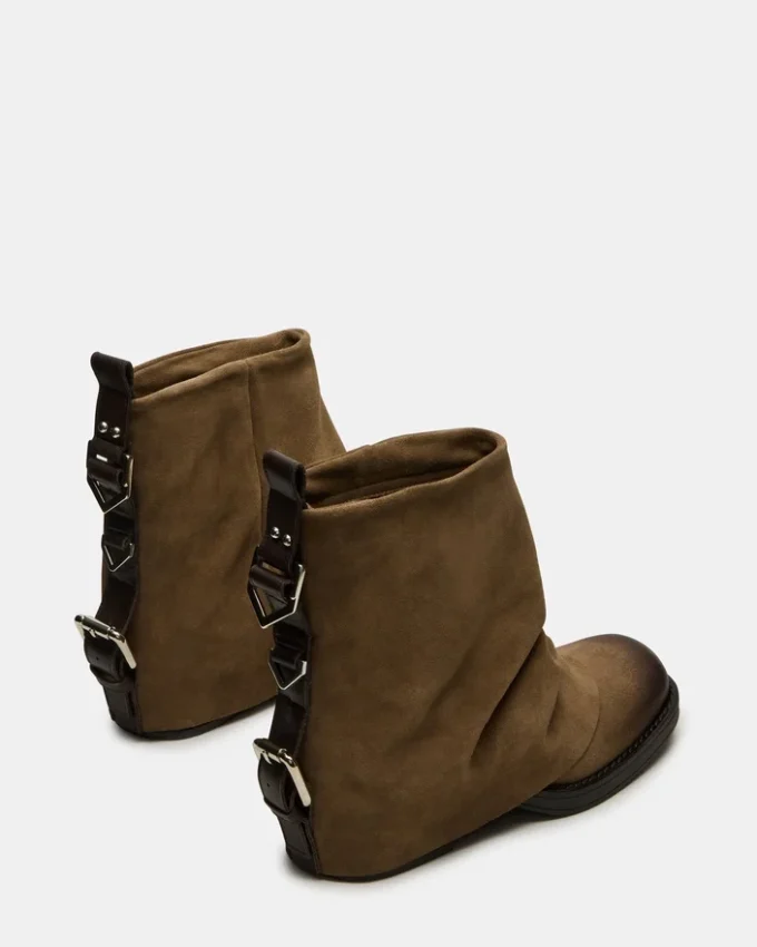 Benji taupe-farget semsket skinn