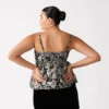 Bodi-top i svart med mønster
