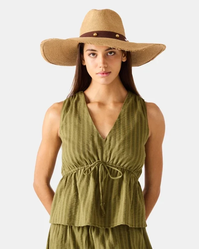 Boho Glam Studs stråhatt, tan