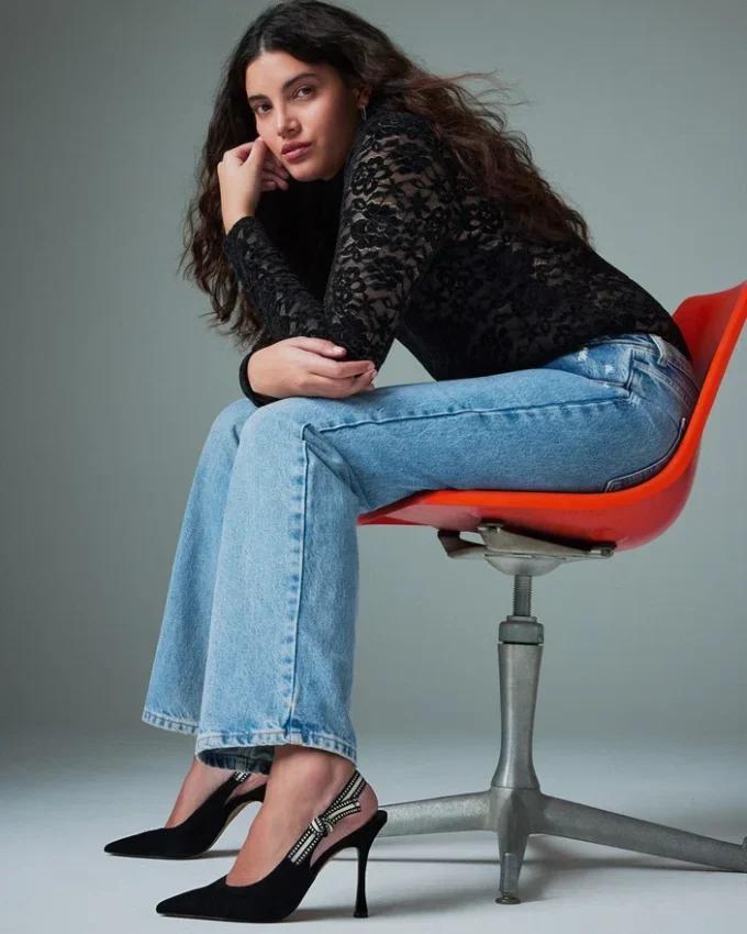 Bri svart semsket skinn