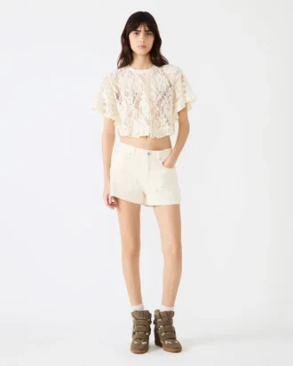 Callum-top i kremfarge