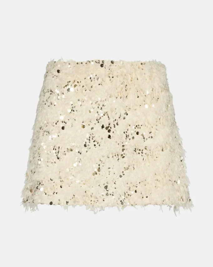 Cindi fjærskjørt Elfenben