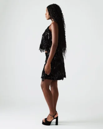 Cindi paljettskjørt, svart