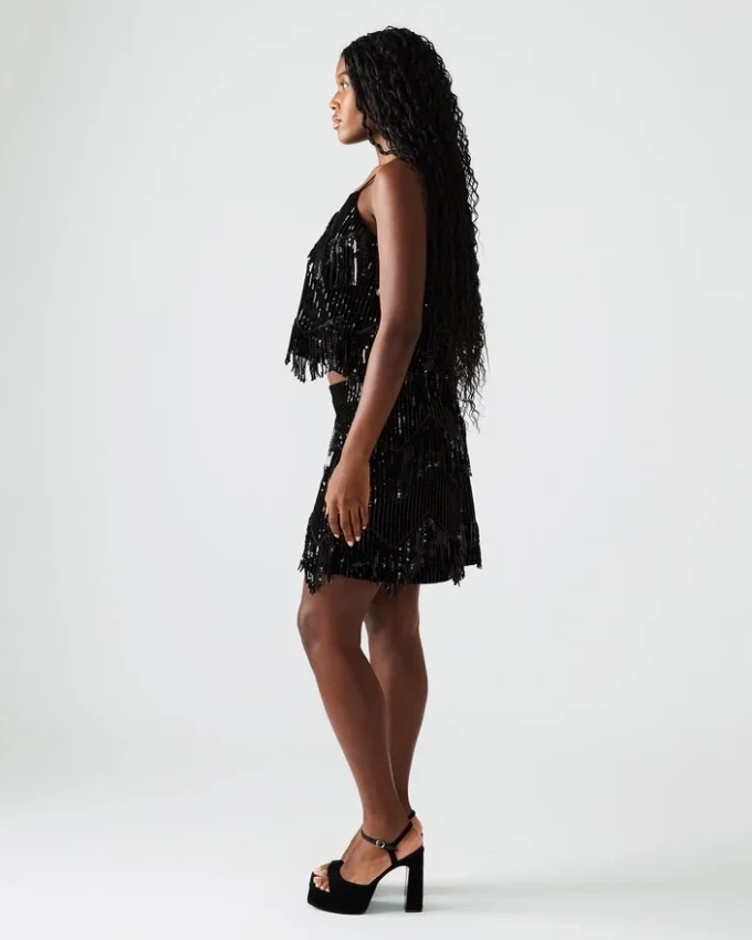 Cindi paljettskjørt, svart