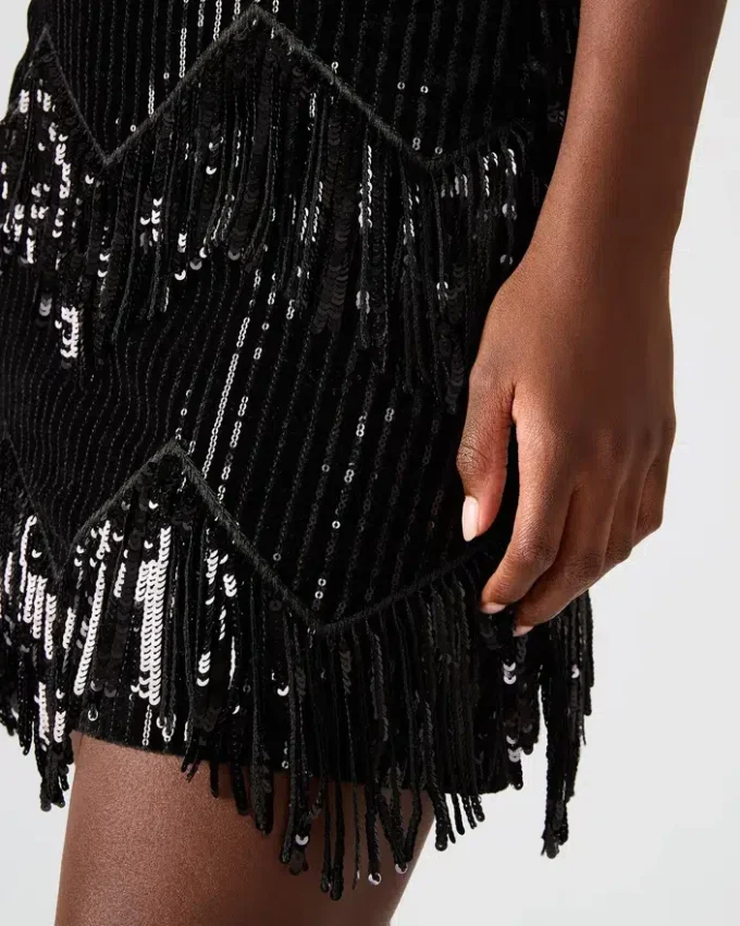 Cindi paljettskjørt, svart