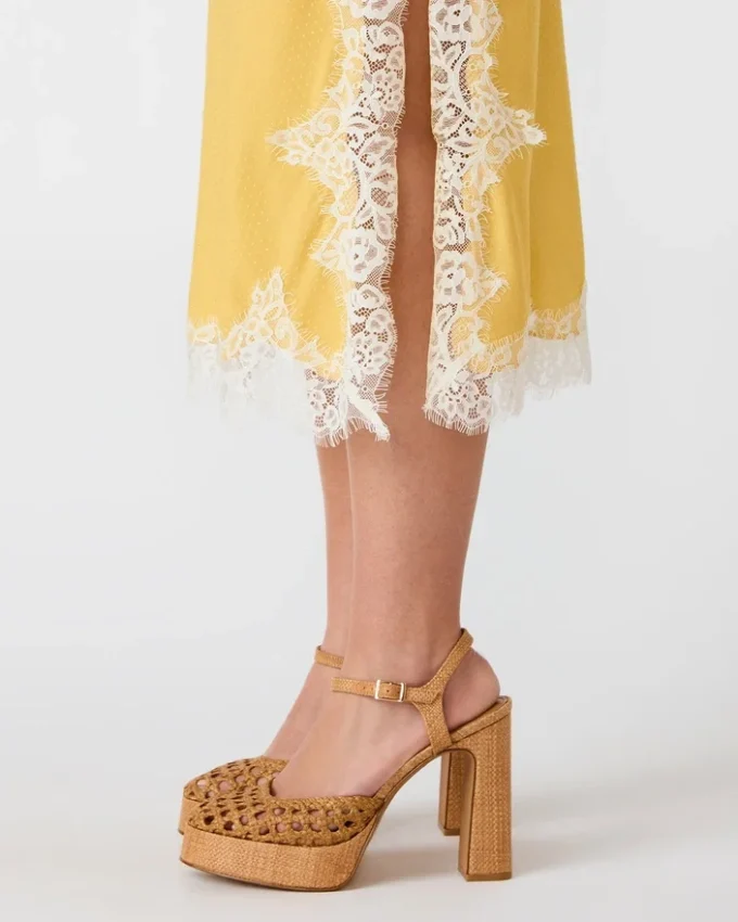 Cinthia-skjørt i gylden lime