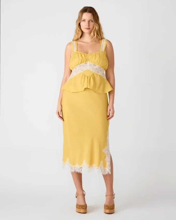 Cinthia-skjørt i gylden lime