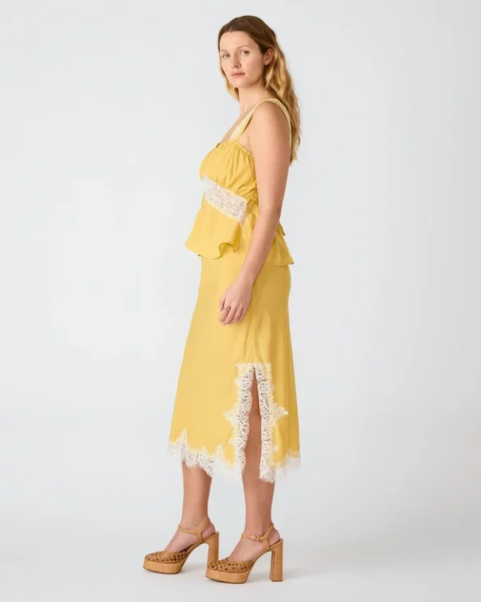 Cinthia-skjørt i gylden lime