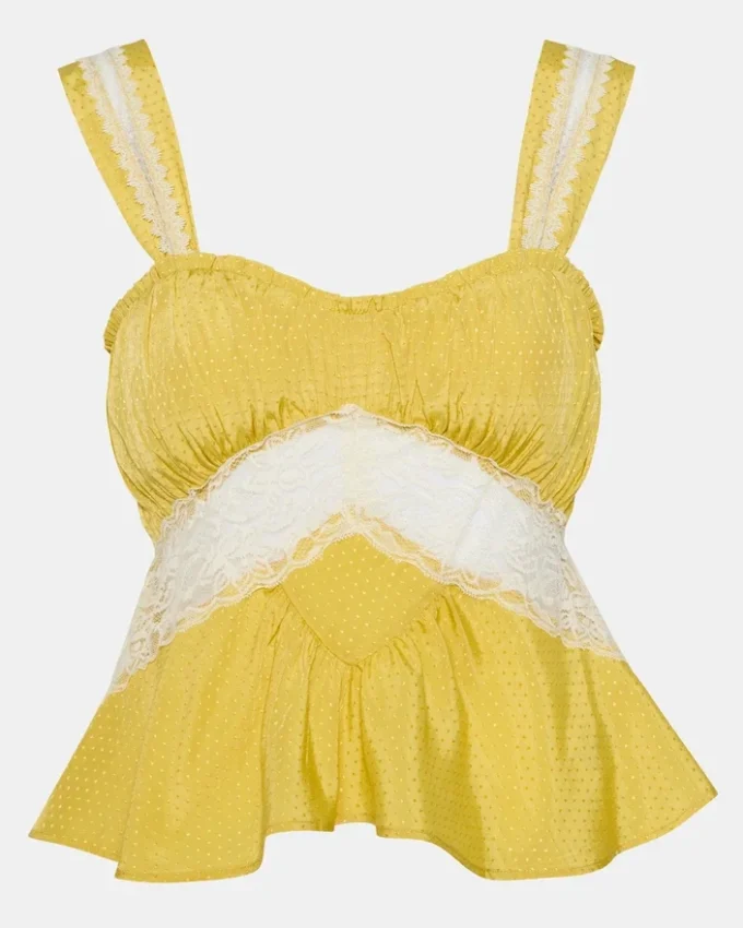 Cinthia-top i gylden lime