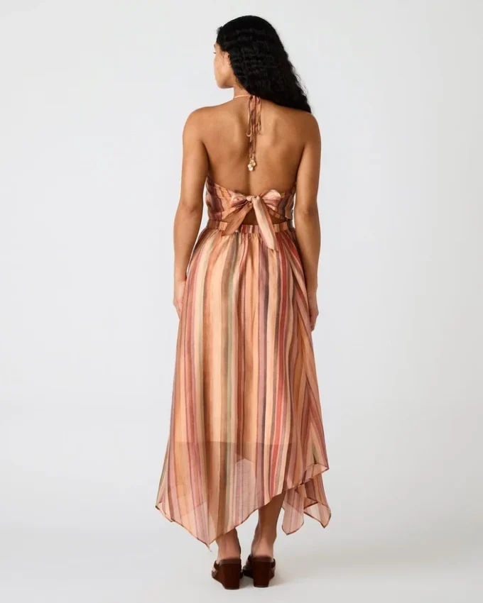 Dalina-kjole med striper i flere farger