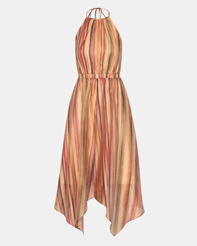 Dalina-kjole med striper i flere farger