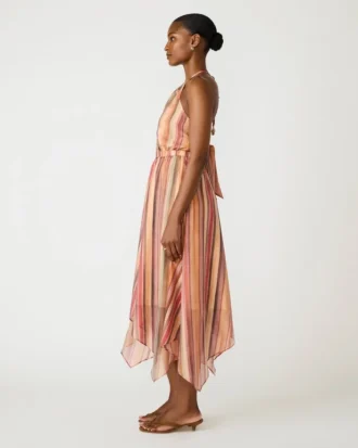 Dalina-kjole med striper i flere farger