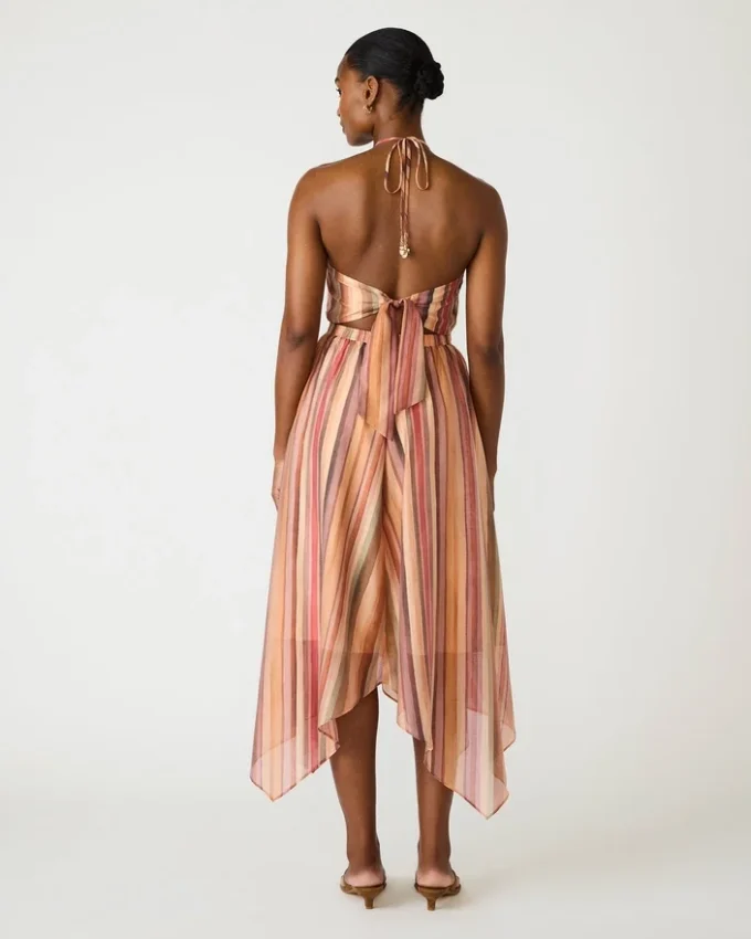 Dalina-kjole med striper i flere farger