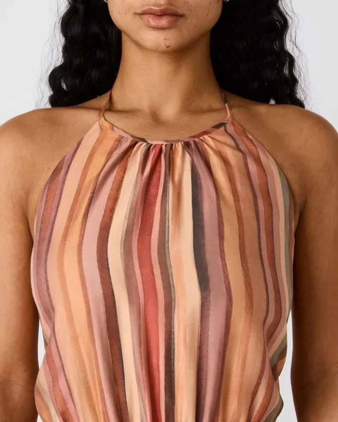 Dalina-kjole med striper i flere farger