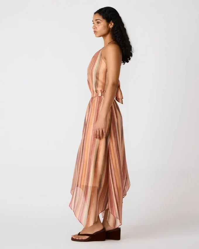 Dalina-kjole med striper i flere farger