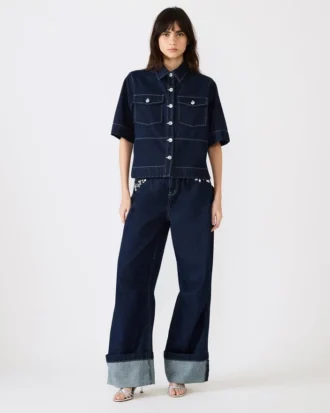 Eliana-top i bijoublå