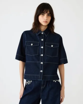 Eliana-top i bijoublå