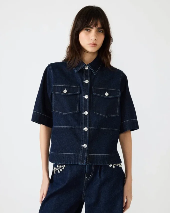 Eliana-top i bijoublå