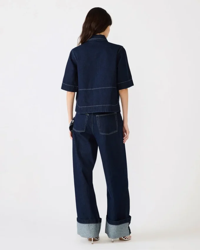 Eliana-top i bijoublå