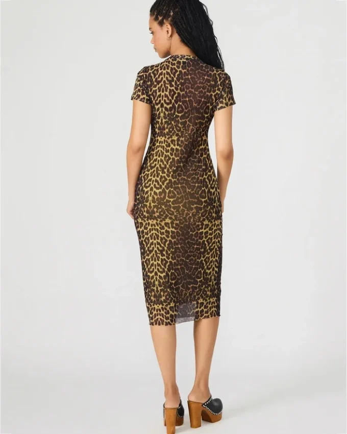 Hailee-kjole med korte ermer og Hot Spots-mønster