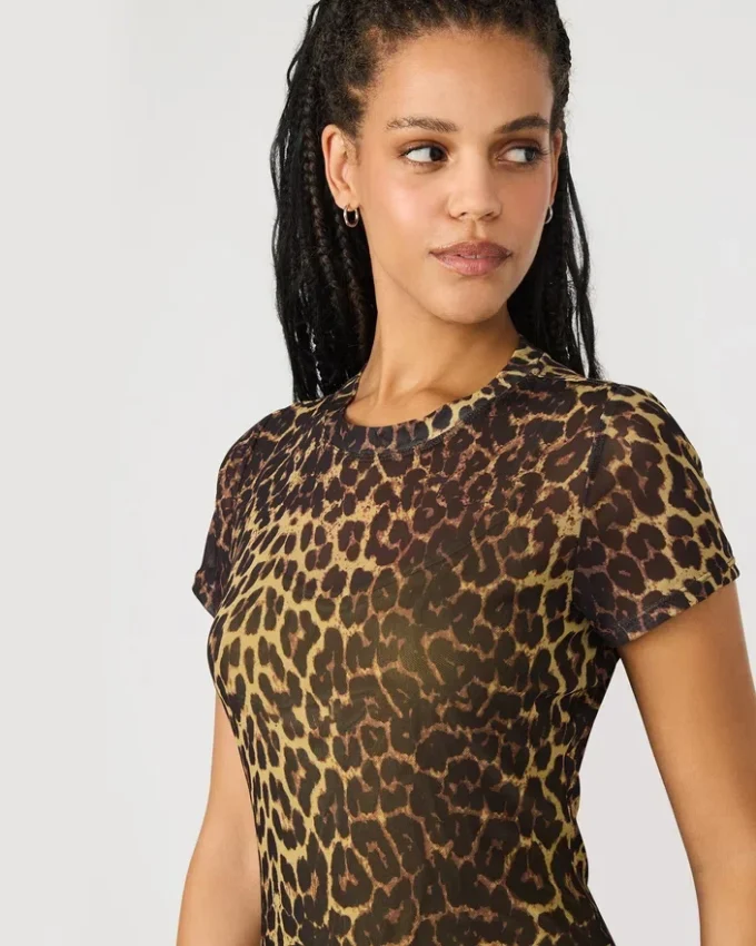 Hailee-kjole med korte ermer og Hot Spots-mønster