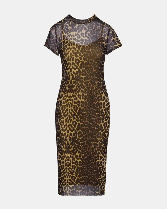 Hailee-kjole med korte ermer og Hot Spots-mønster