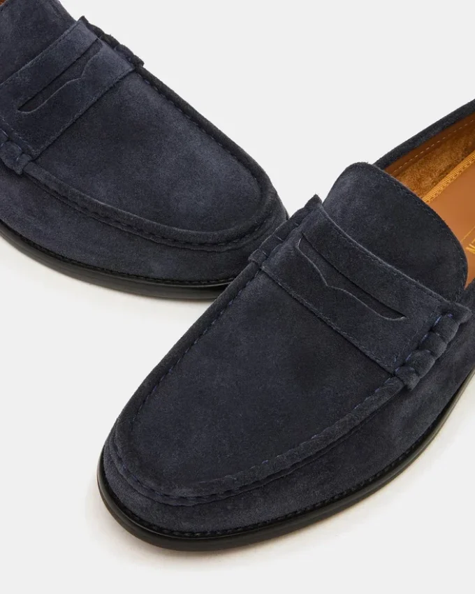Huckle Navy-semsket skinn