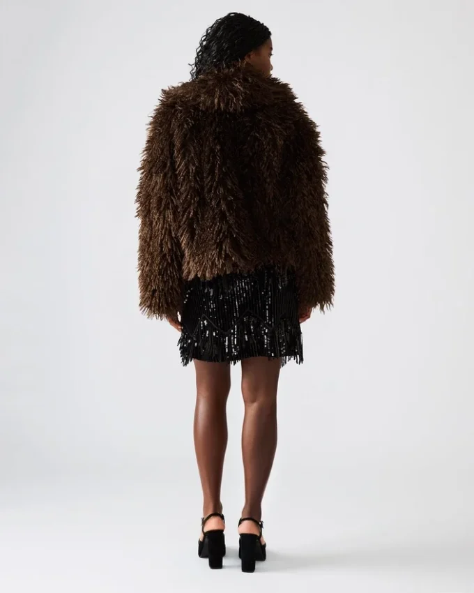 Inaya-kåpe i mørk espresso